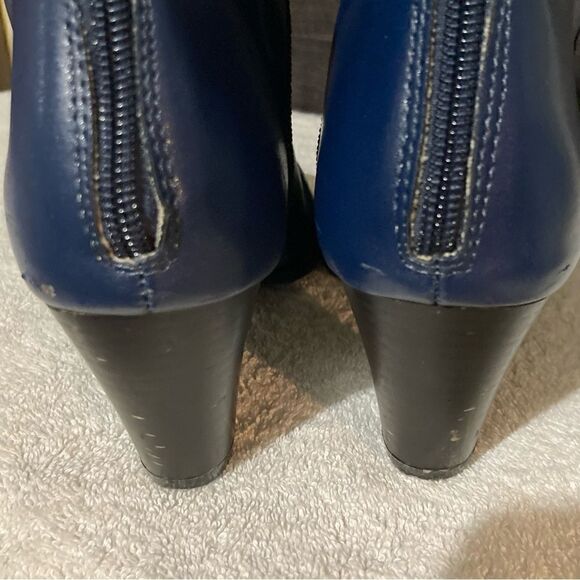 Women Comfy Pointed Toe Zipper Chunky High Heel Boots size 38/US 7.5 - Picture 5 of 15